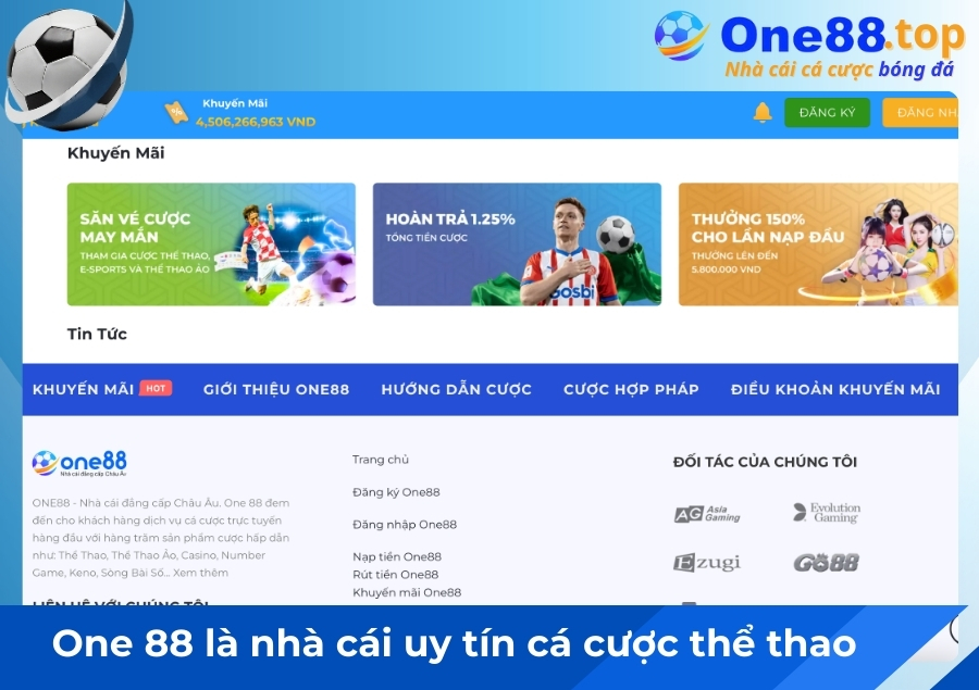 One 88 là nhà cái uy tín cá cược thể thao