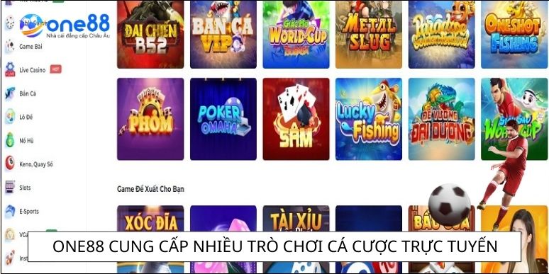 One88 cung cấp nhiều trò chơi cá cược trực tuyến