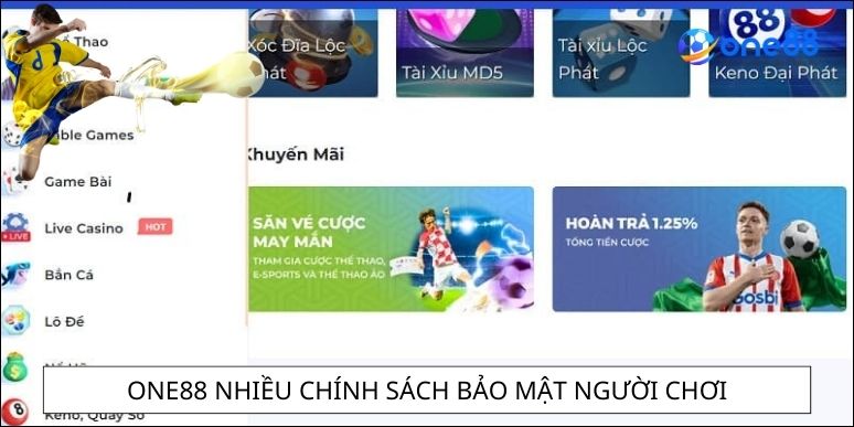 One88 nhiều chính sách bảo mật người chơi